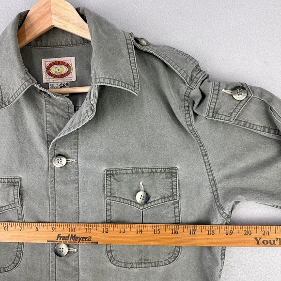 Vintage 70s Banana Republic Safari Jacket Mens Small Olive Utility Field Canvas - Picture 6 of 10